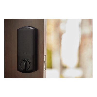 Qolsys IQ Lock-PG Push Button Deadbolt, Matte Black